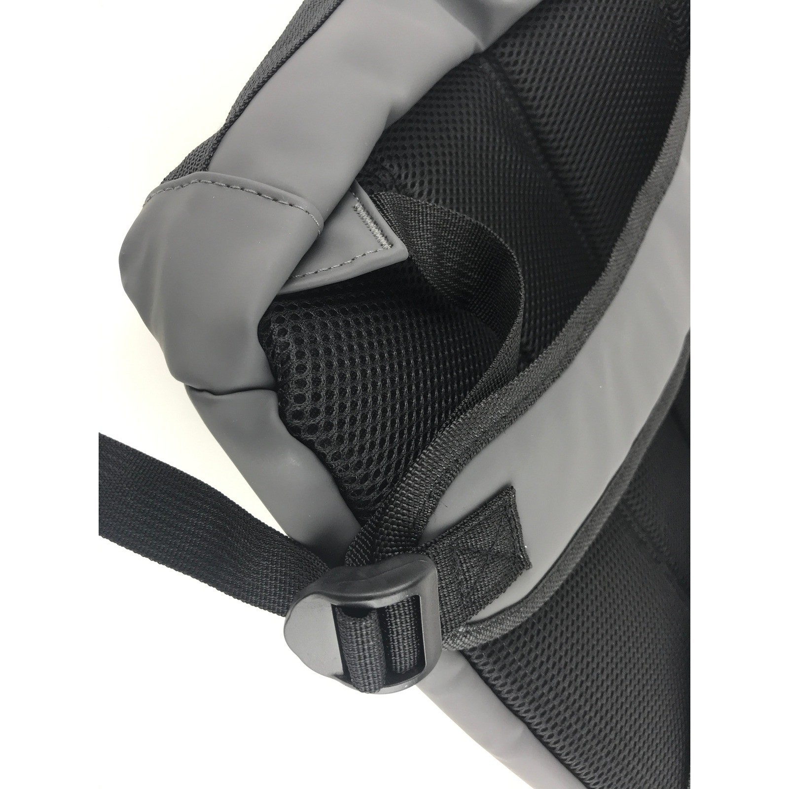 DSM Firmemich Roll Top Backpack Dark Gray Water Resistant Laptop Bag NWT