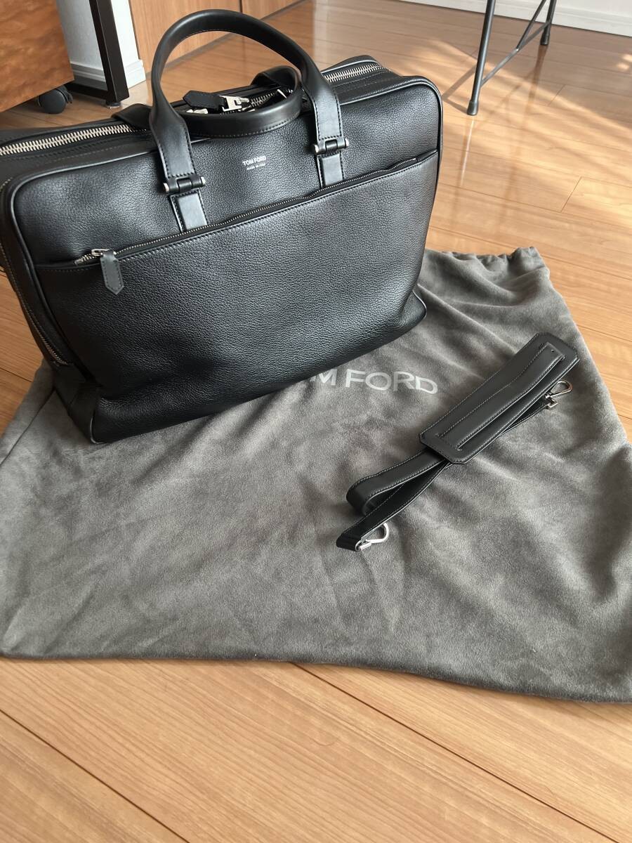 Used Tom Ford Large Capacity Business Bag Briefcase Black H 30 x W 47 x D 15cm