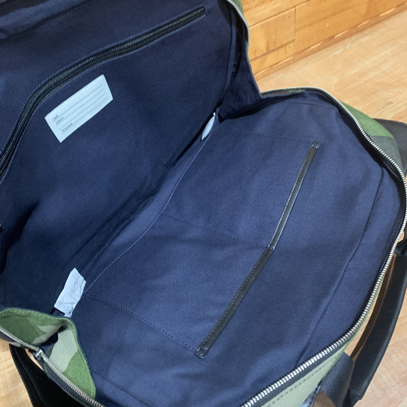 Jack Spade Camo & Leather Split Brief Briefcase