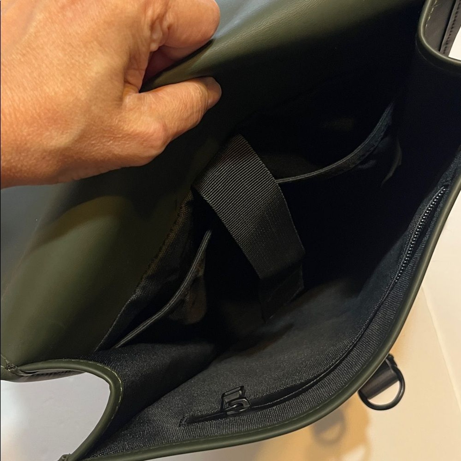 RAINS green/black polyurethane Backpack Mini