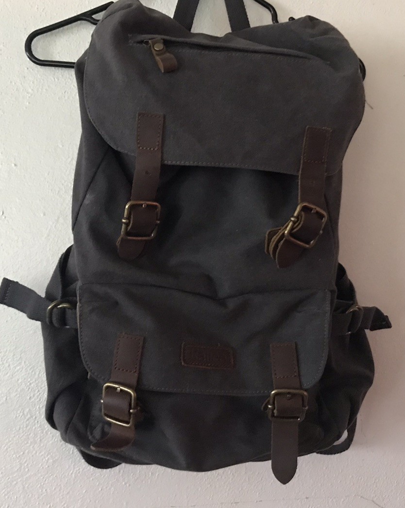 Kattee Unisex Canvas Backpack Large Bag Travel Rucksack Laptop Bag Gray