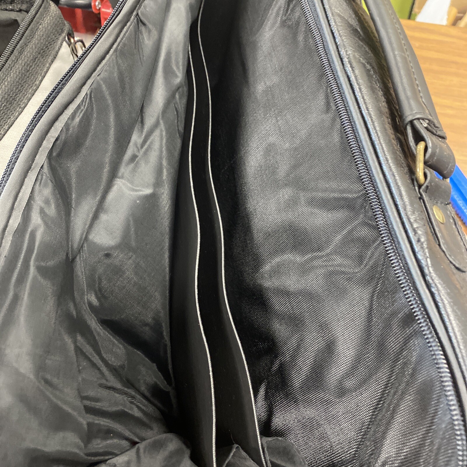 Leather Attache Briefcase – Black – Soft sided. Close-out!