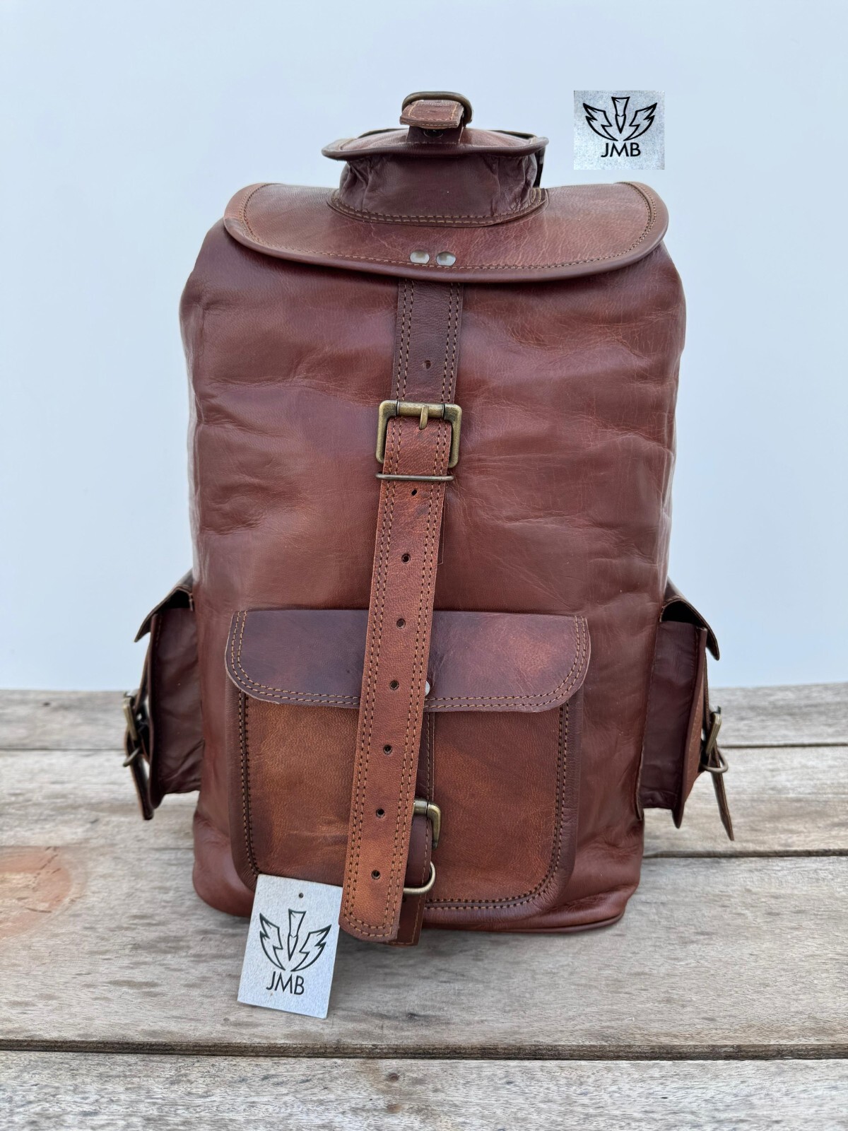 Vintage Popular Men Leather Backpack Laptop Large Shoulder Study Hiking Bag