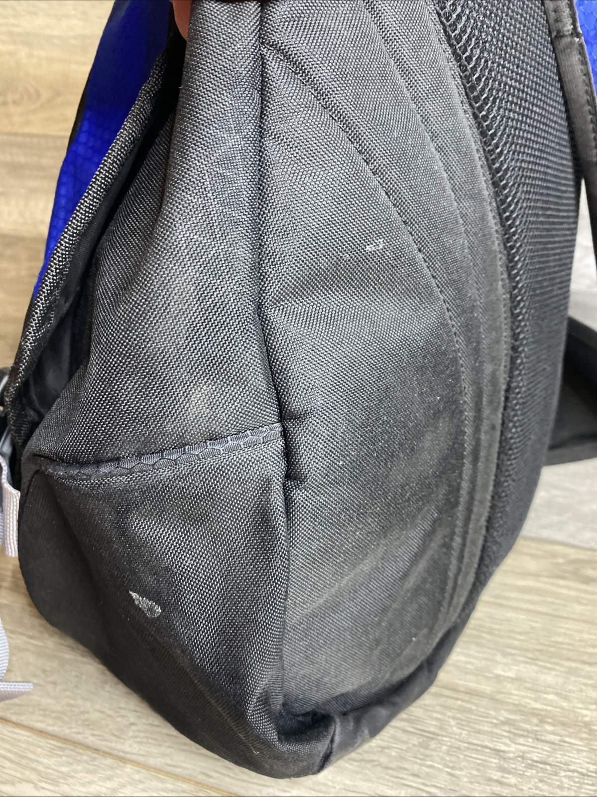Adidas Sling Backpack Spring Load Crossbody Shoulder Strap 16×20 Black Blue Gray