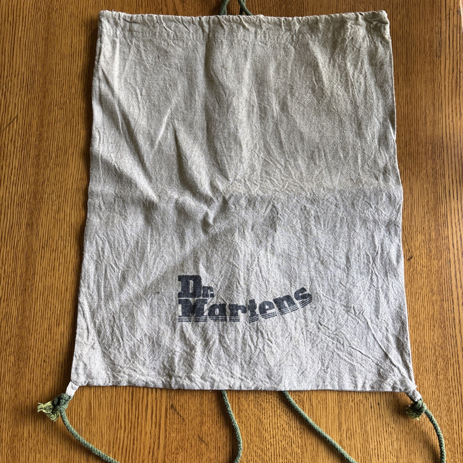 Doc Dr. Martens Logo Tan Fabric Canvas Shoe Drawstring Dust Bag Backpack