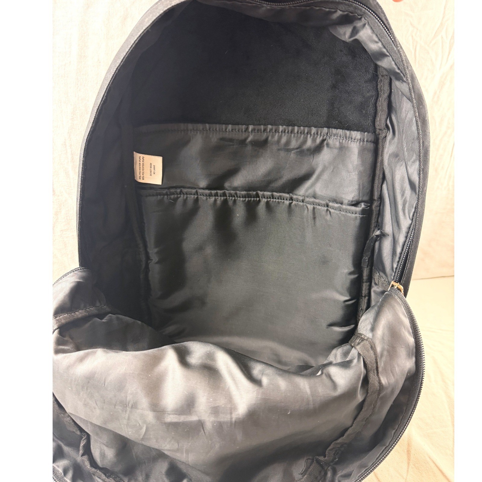 HUF Backpack Black Brown Leather Bottom Laptop Sleeve Skate School Bag Rucksack