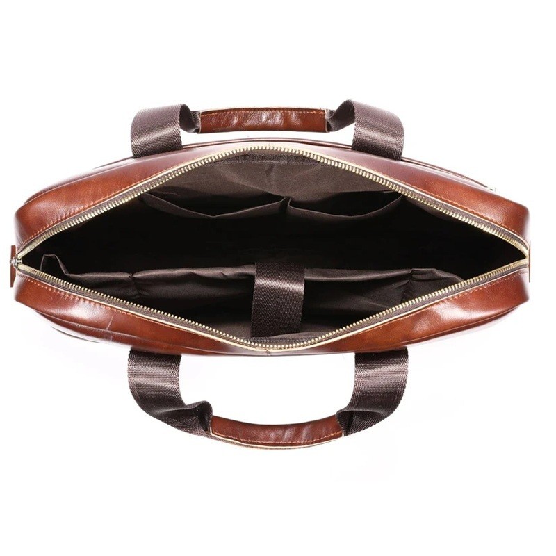 BULLCAPTAIN Genuine Leather Briefcase – Laptop bag Brown