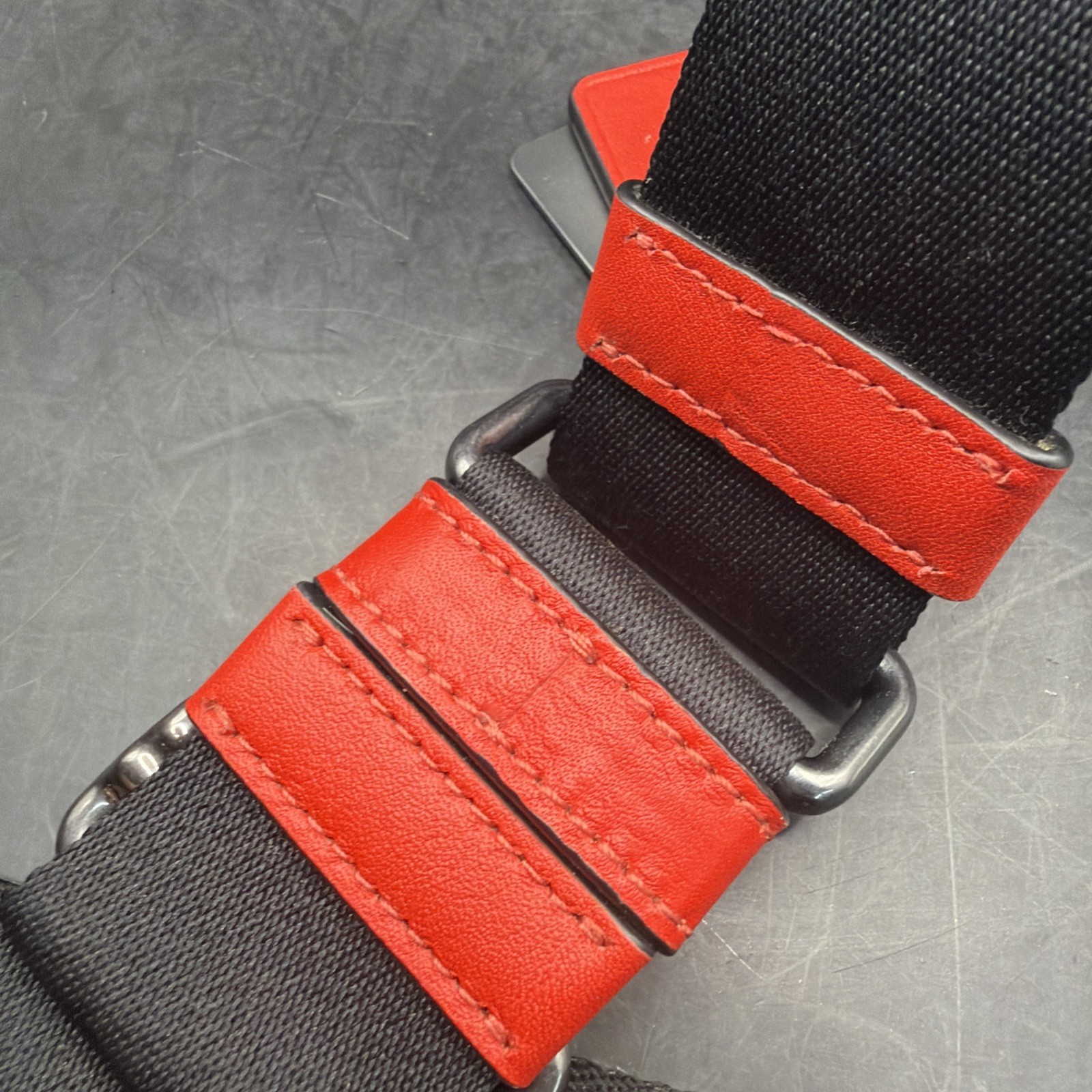 COACH Track Sling Backpack in Colorblock with Stamp in Red Ivory Orange