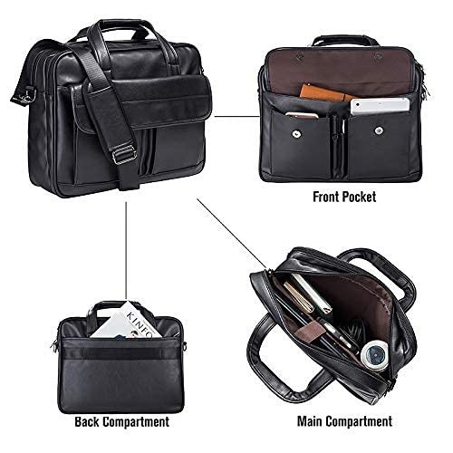 Men’s Leather Briefcase – Handmade Business Travel Messenger Bag for Laptops
