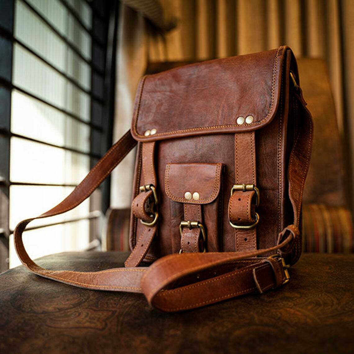 Retro Classic Fashion Shoulder Bag Stunning Vintage Leather Satchel Messenger