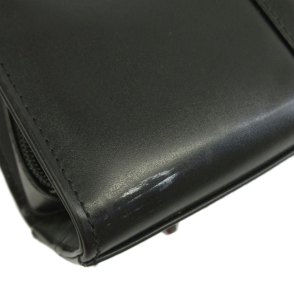 United Colors of Benetton Leather Briefcase Black AB 11x15in Men’s Business Bag