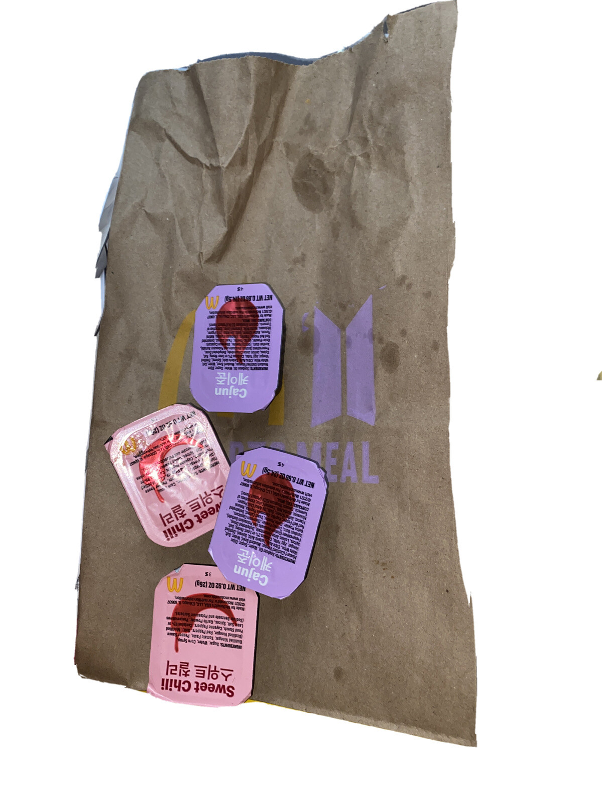Bts Mcdonalds Bag W/ 4 Sauces