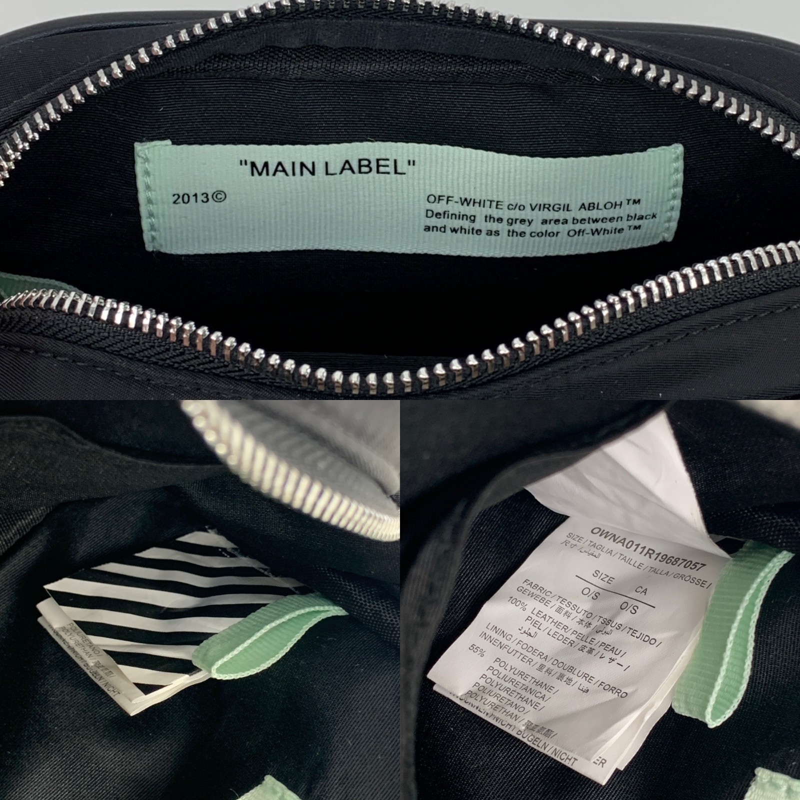 Off-White Virgil Abloh Nylon Webbing Messenger Crossbody Bag Black