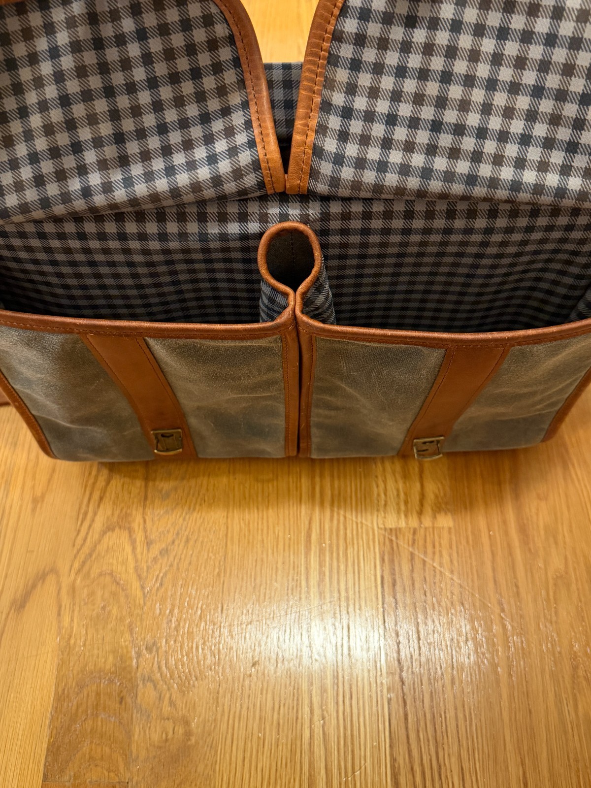 Korchmar Garfield Waxed Canvas Briefcase Bag Grey