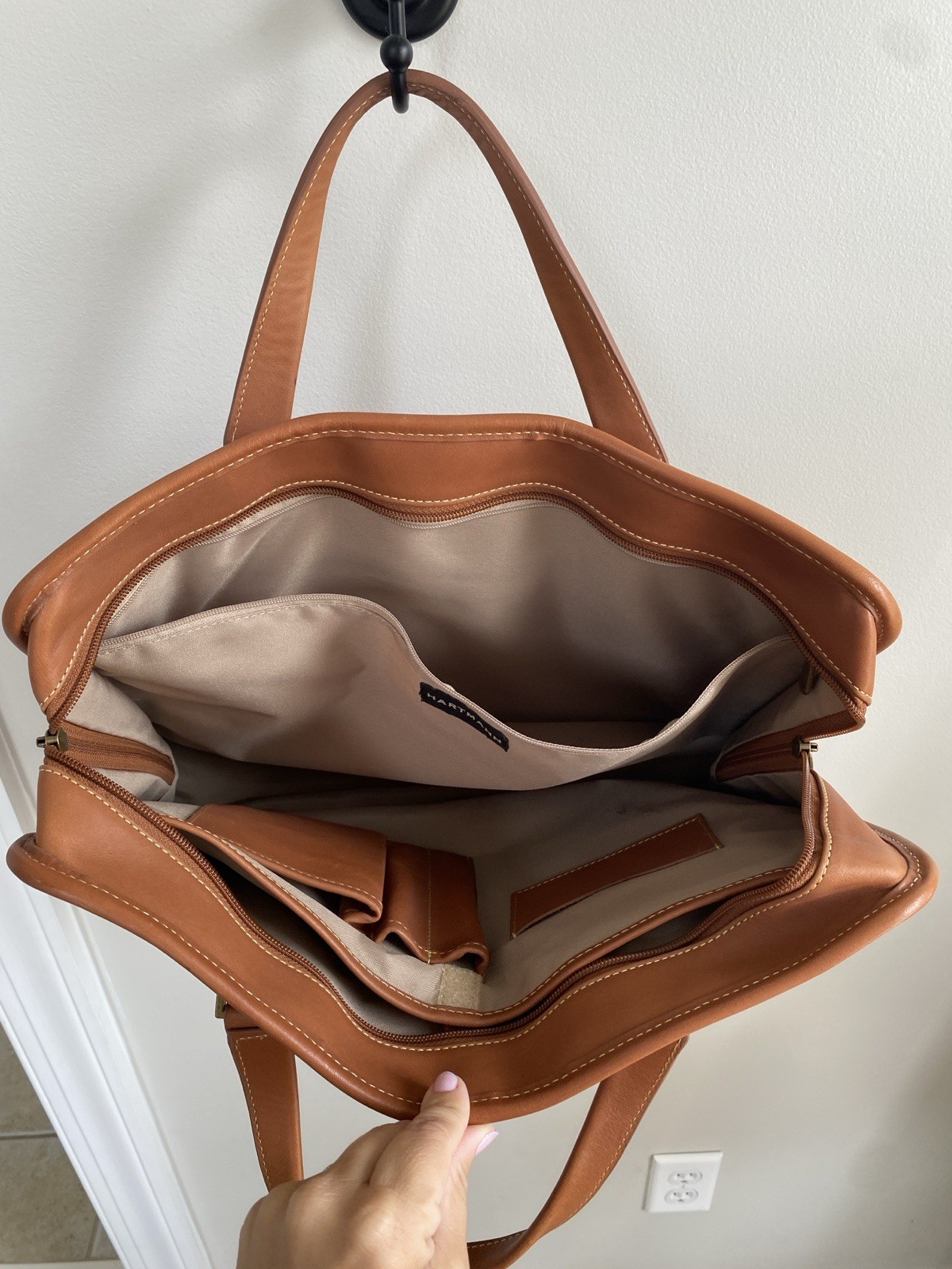 Hartmann Cognac Leather Softshell Briefcase