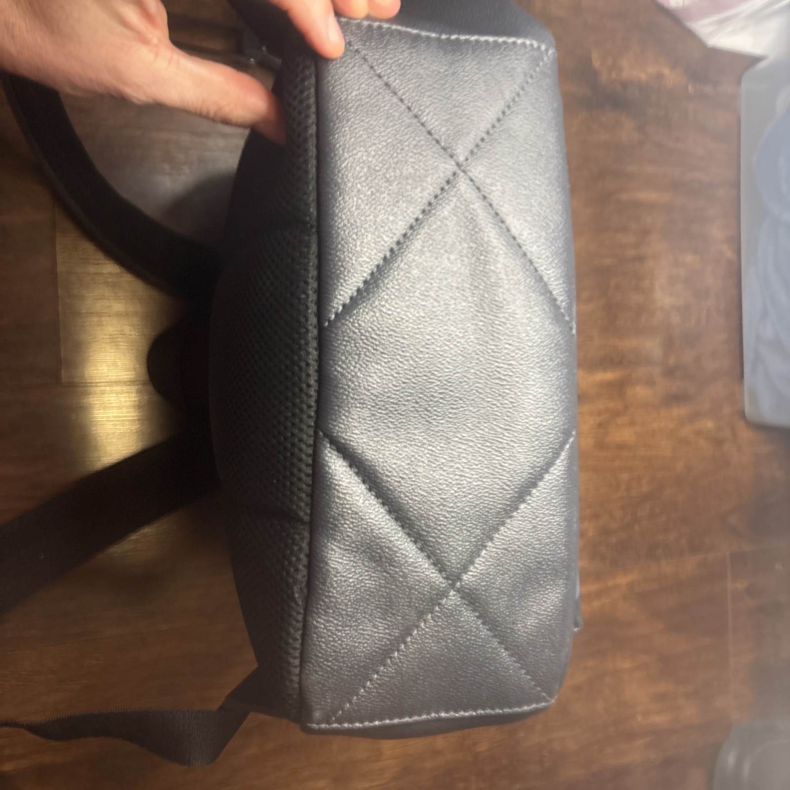 NEW GUESS BLACK CROSSBODY BACKPACK SMALL LOGO INSIGNIA PATTERN