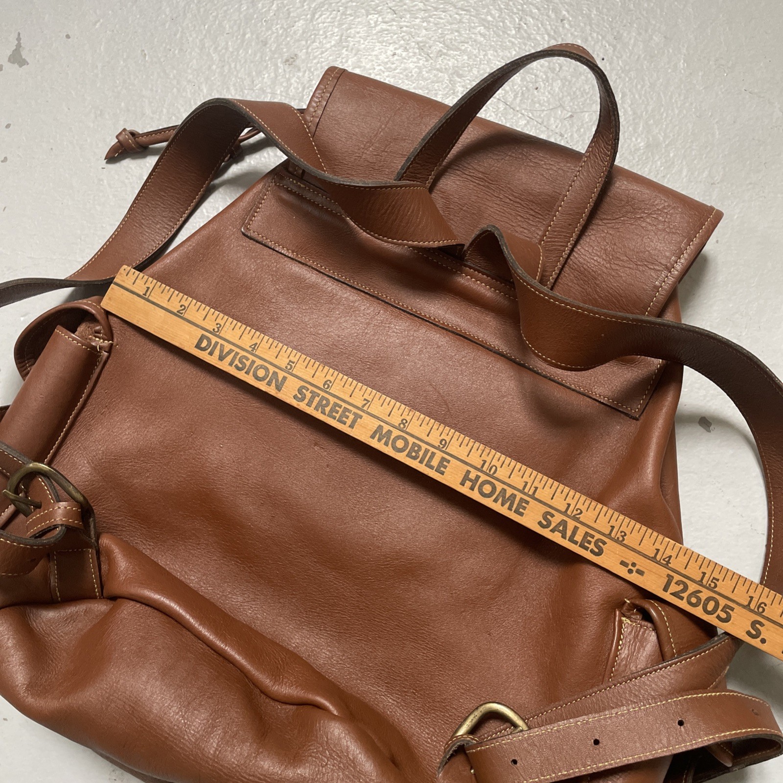 Custom Hide Genuine Leather Brown Rucksack Original Backpack Made In USA $669