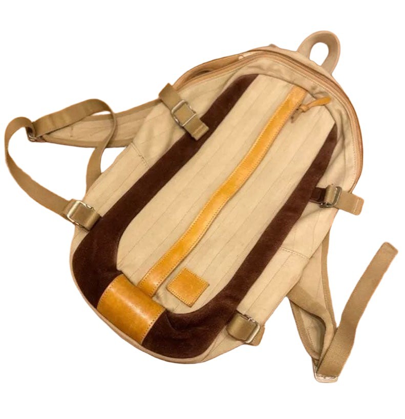 Master-piece Japan Backpack Beige Cotton Sueded Leather Used