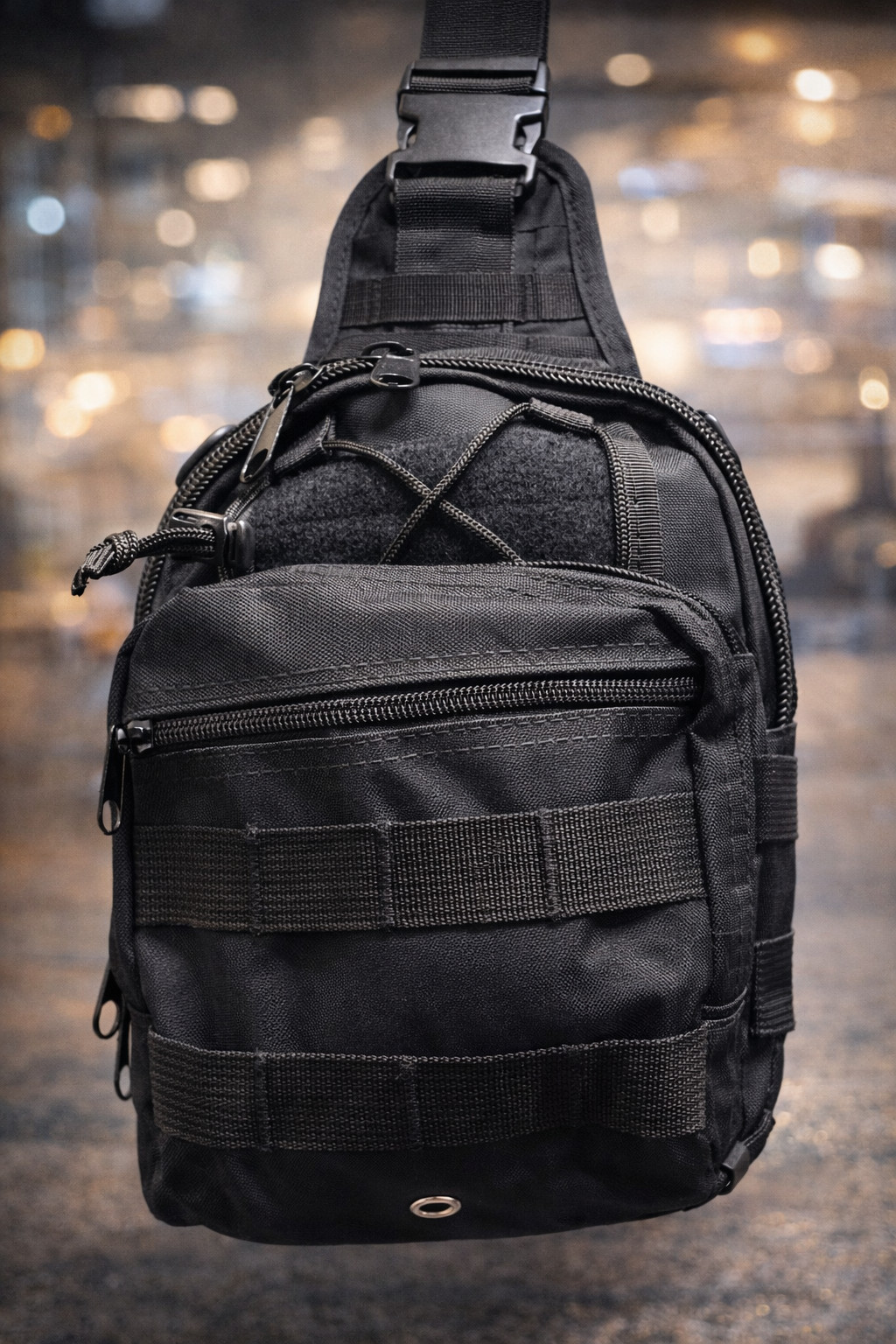 Backpack Tactical Sling Bag Chest Shoulder Body Molle Day Pack Pouch Black