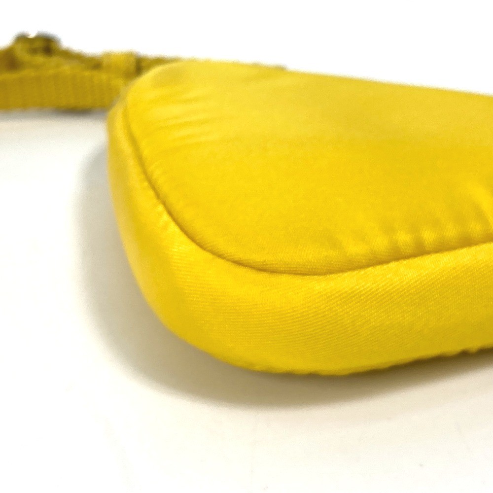 PRADA 2TT140 triangular plate Re Nylon Key ring with neck strap Pouch Unused