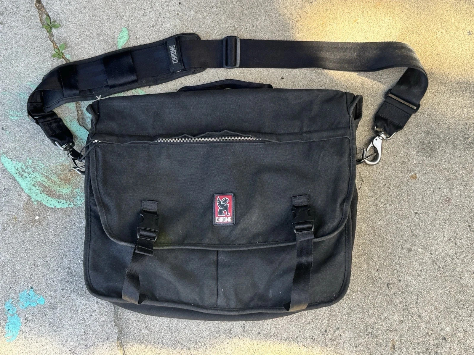 Chrome Messenger Bag Original Made in USA Vintage 2000s Black
