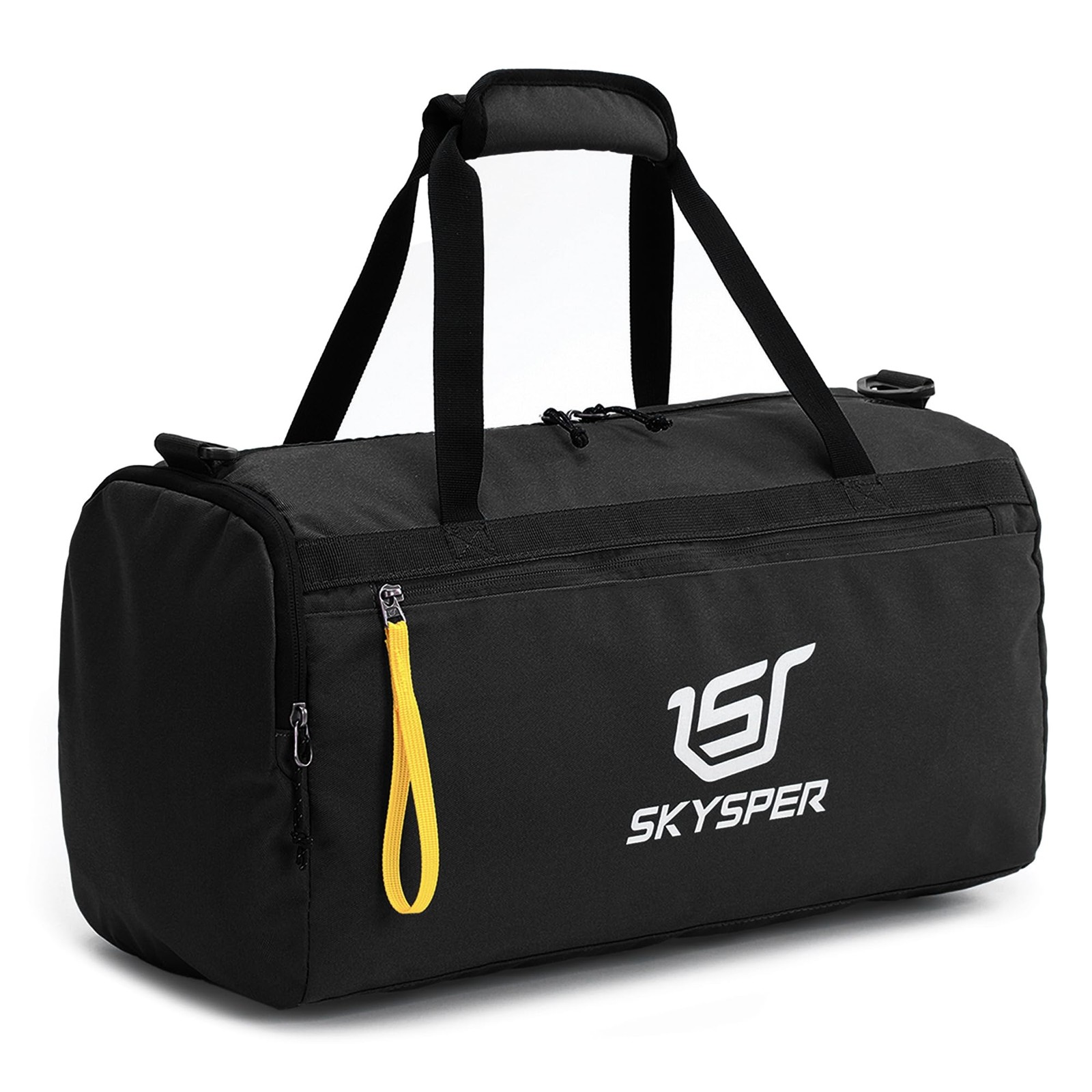 Black 30L Gym Duffel Sports Bag Small Workout Travel Tote Wet Pocket