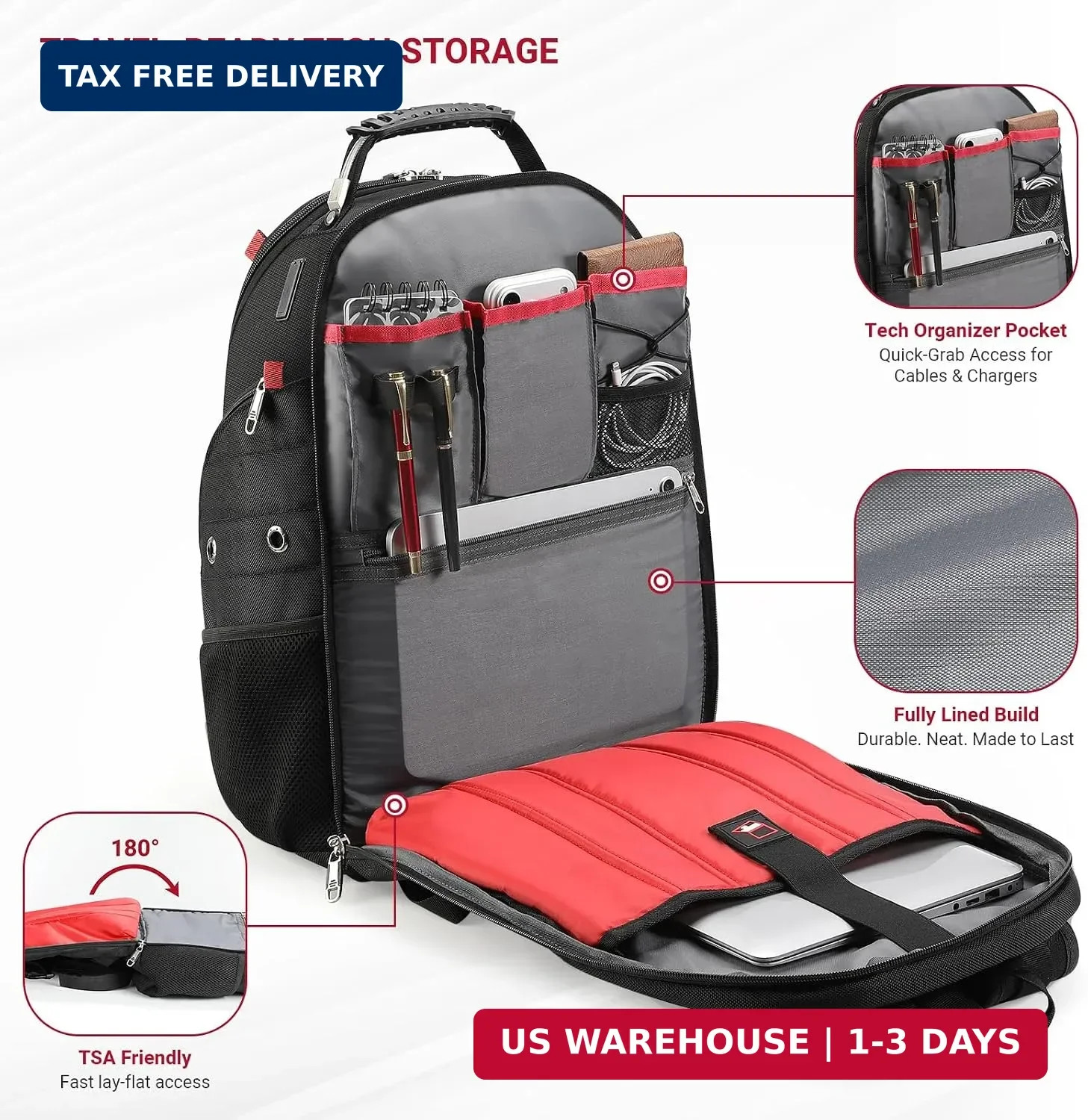Star Cloud 17.3″ Laptop Backpack – USB Charging, TSA Friendly, Business Travel