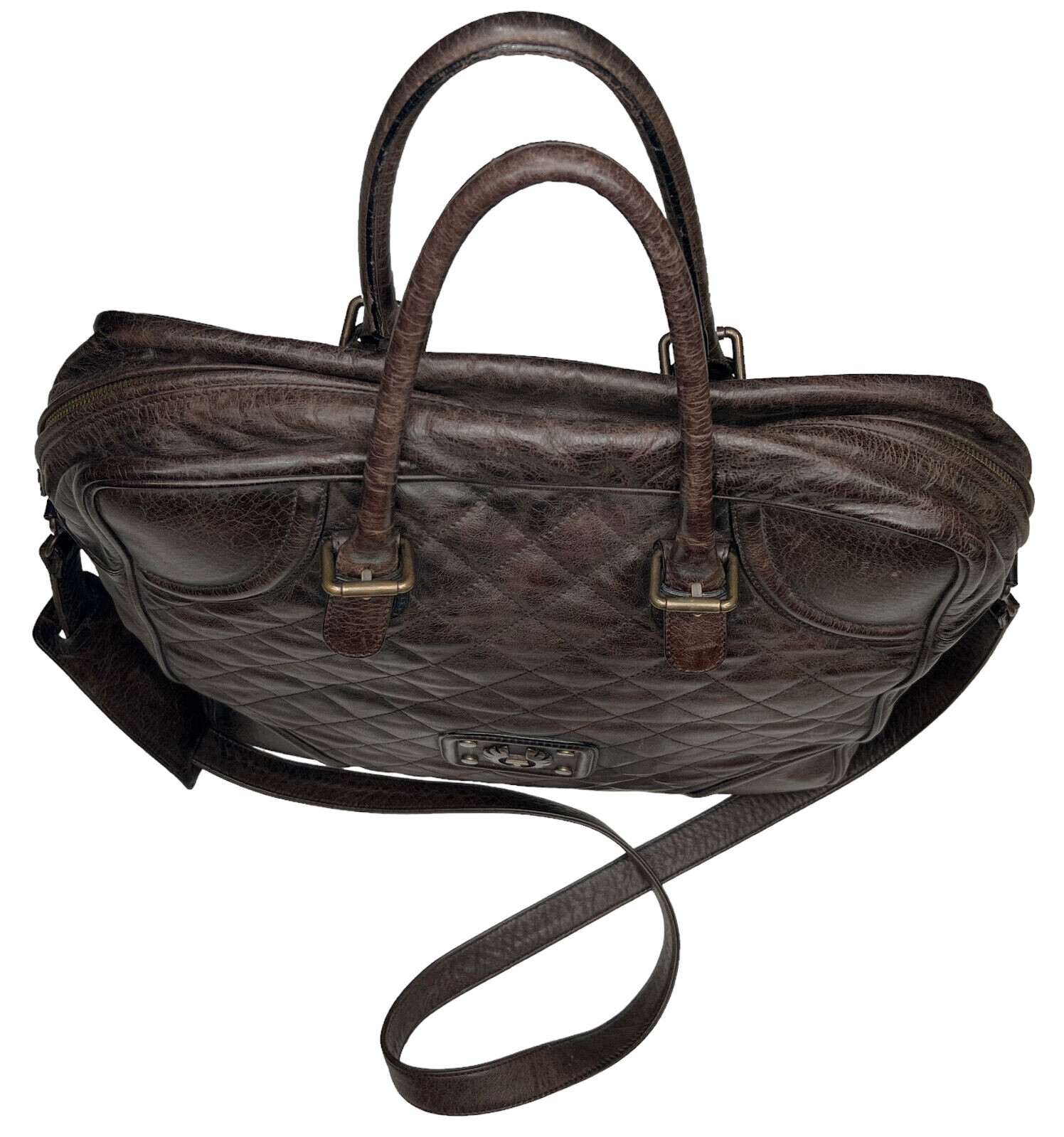 Authentic Belstaff MEN’S LARGE SQUARE Blackbrown Leather Shoulder Bag Rare