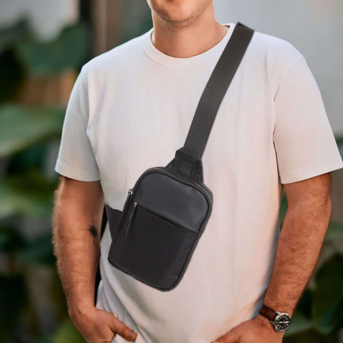 Mens Waterproof Sling Bag Chest Cross Body Travel Sport Shoulder Backpack 2024