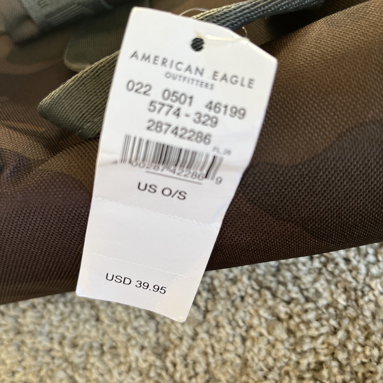 American Eagle Top Load Camo Backpack. New W/Tags