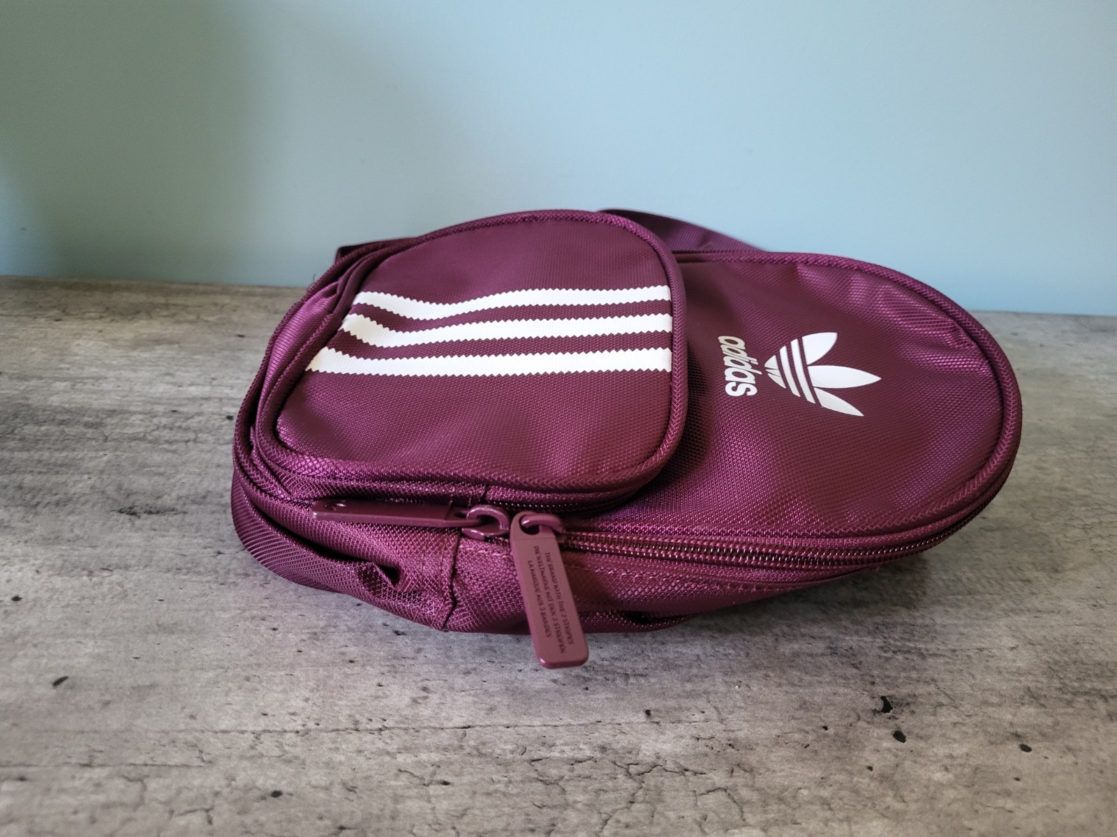 Adidas Maroon Adjustable Mini Backpack Adidas 3 Stripes