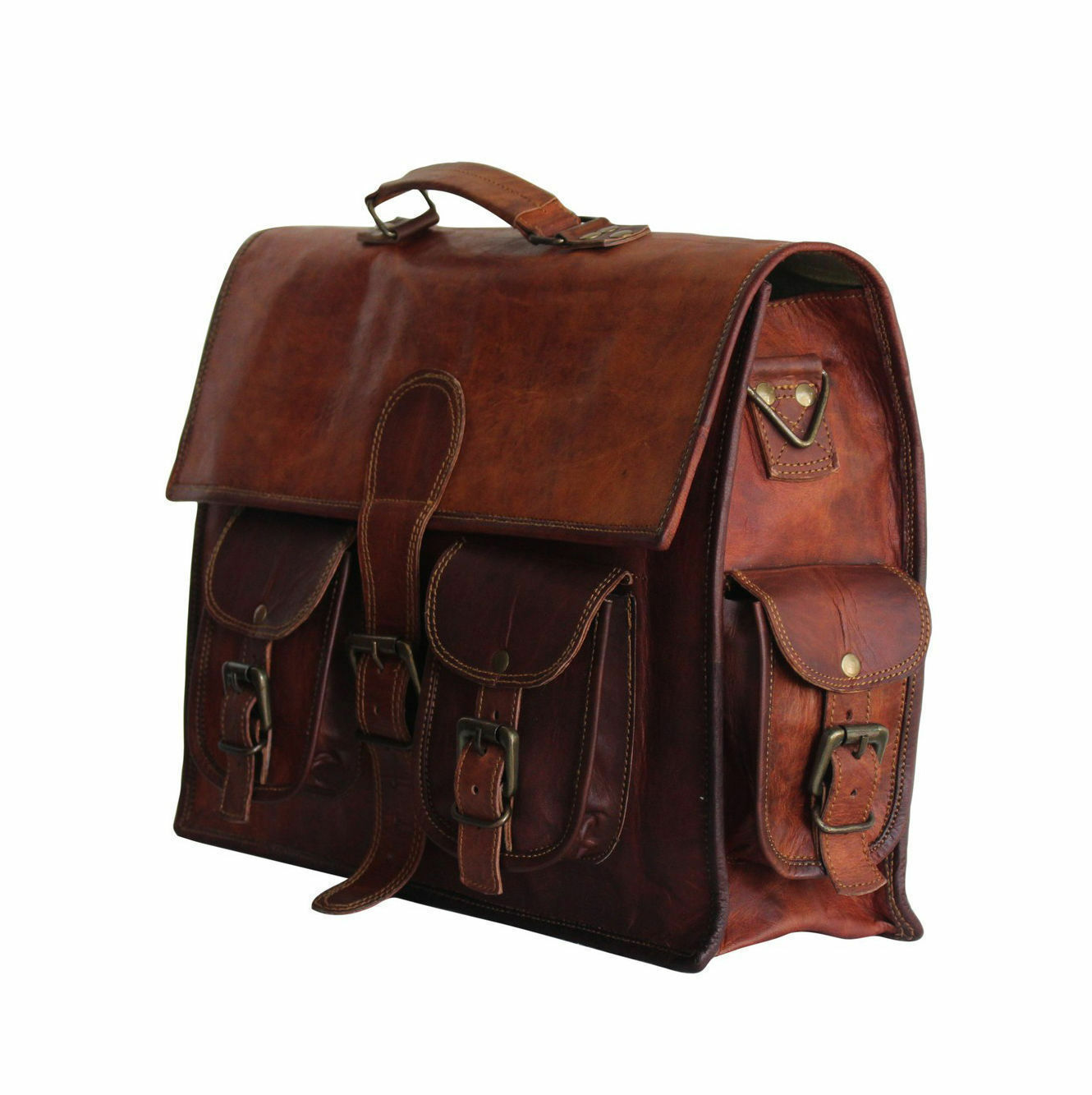 Messenger Handmade standard Briefcase Bag Satchel Men Genuine Leather Vintage