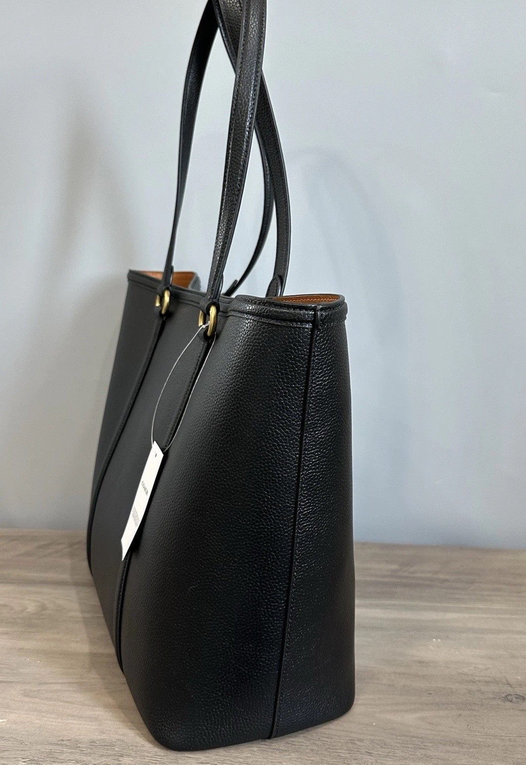 NWT Coach Legacy Pebbled Leather Shoulder Tote Bag Black Brass CU056