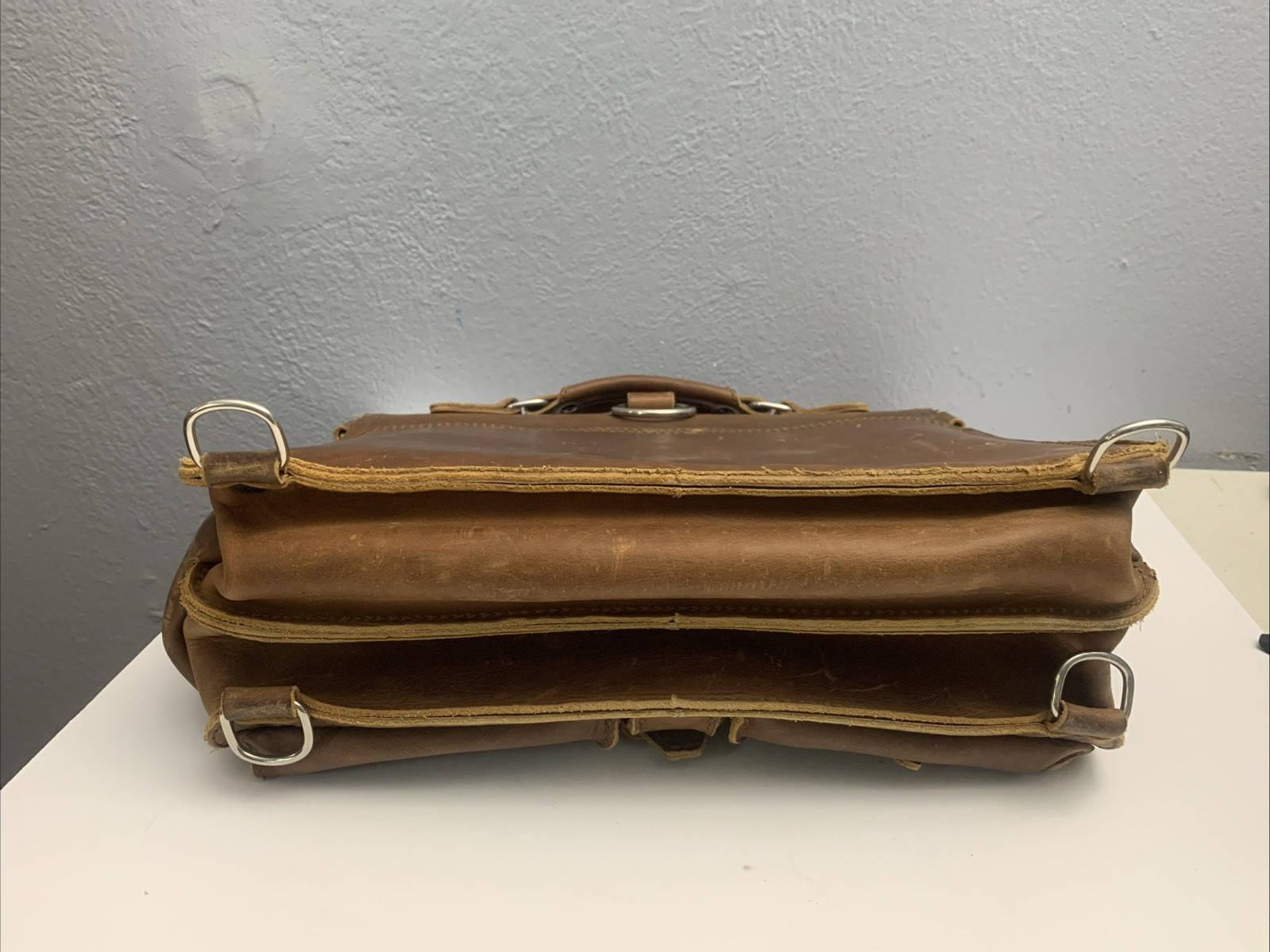 Saddleback Brown Leather Classic Large Briefcase 14 In H Front Pockets