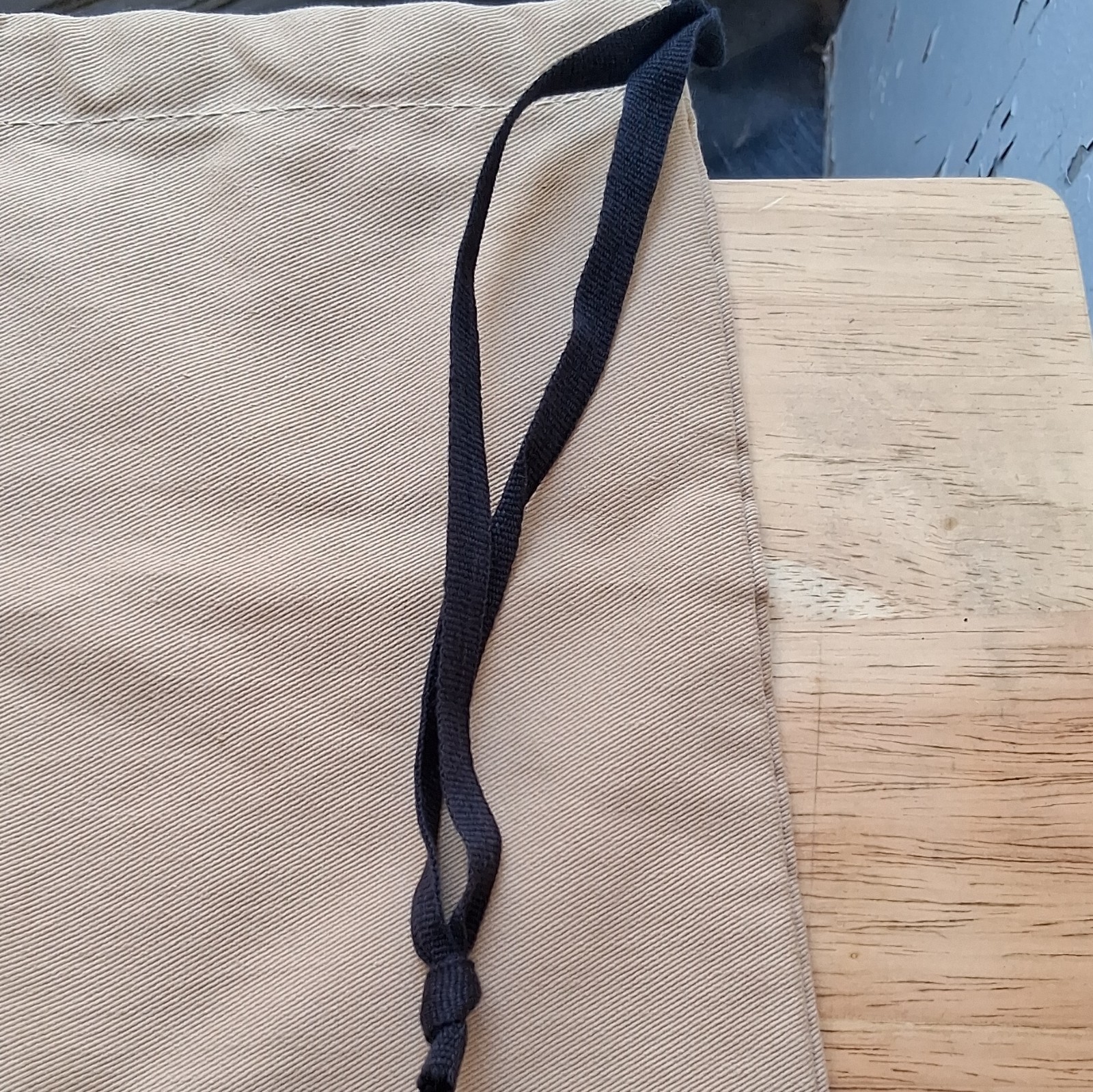 A Bathing Ape BAPE Beige & Black Ape Head Logo Solid Drawstring Bag