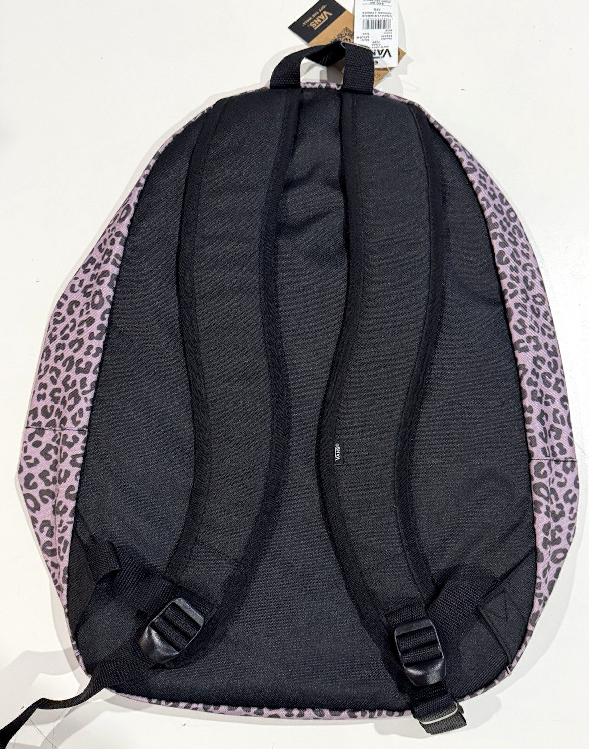 VANS Ranged 2 Prints Backpack Lilac Black Leopard Print School Laptop pocket