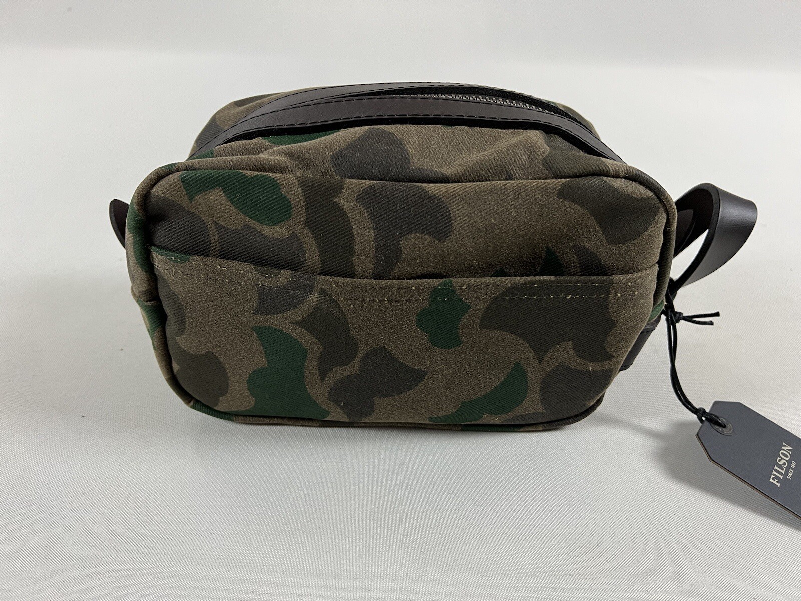 FILSON WAXED RUGGED TWILL TRAVEL KIT DARK WAX SHRUB CAMO OS NWT