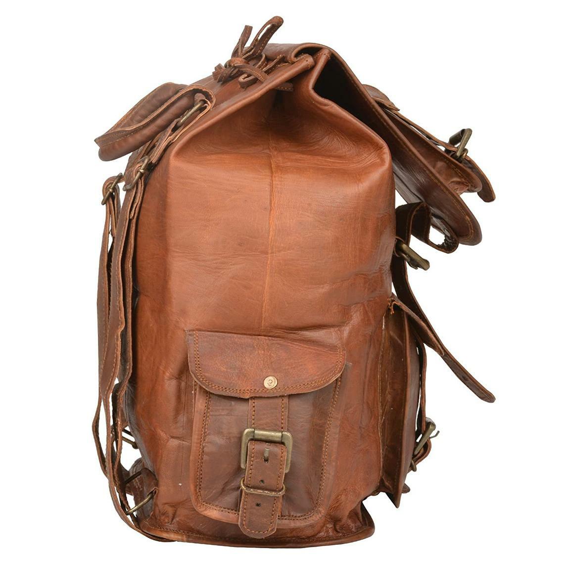 Backpack Rucksack Messenger Bag Men’s Genuine Leather Vintage Laptop Satchel