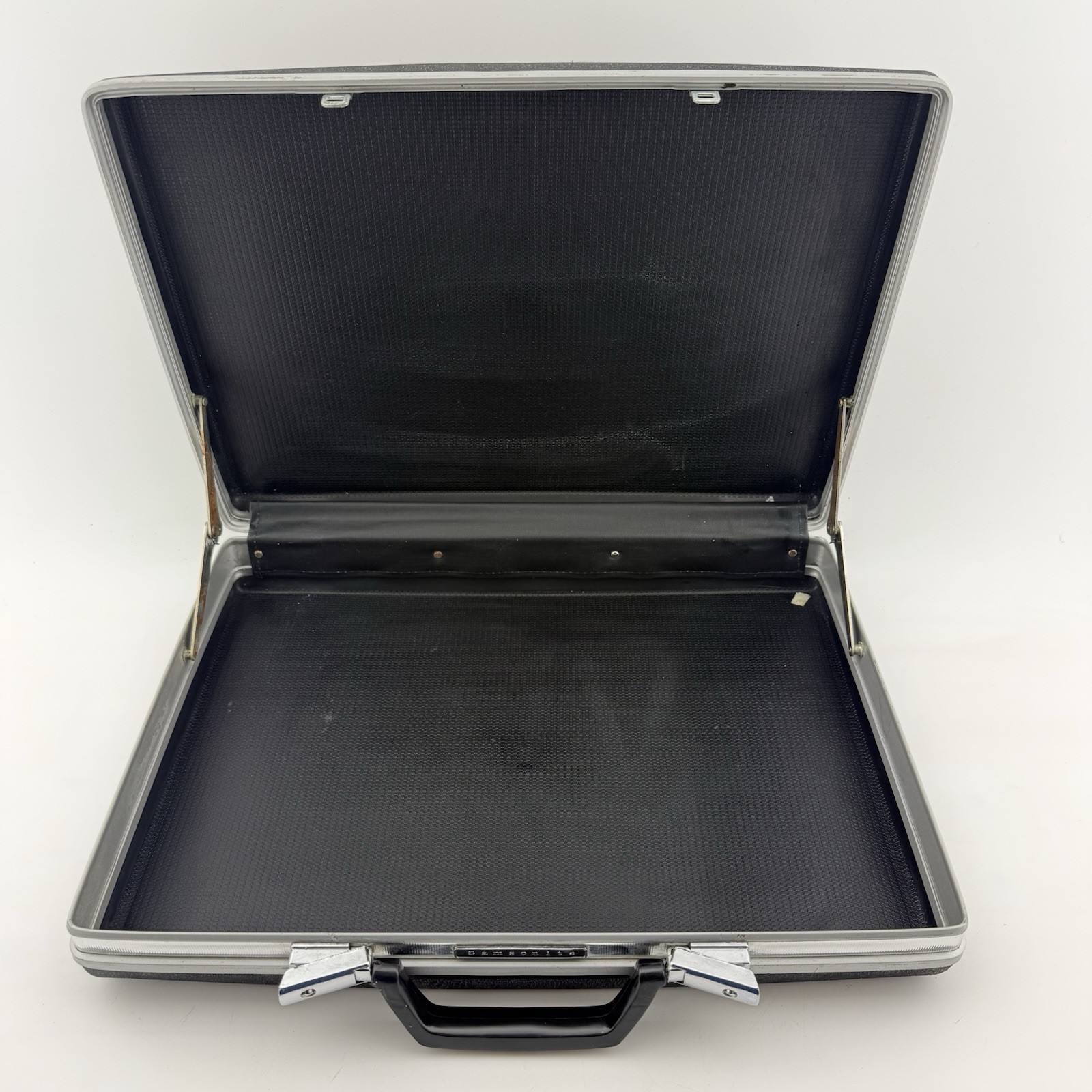 Samsonite Vintage Hard Briefcase Dark Green Leather No Keys 18.5 in