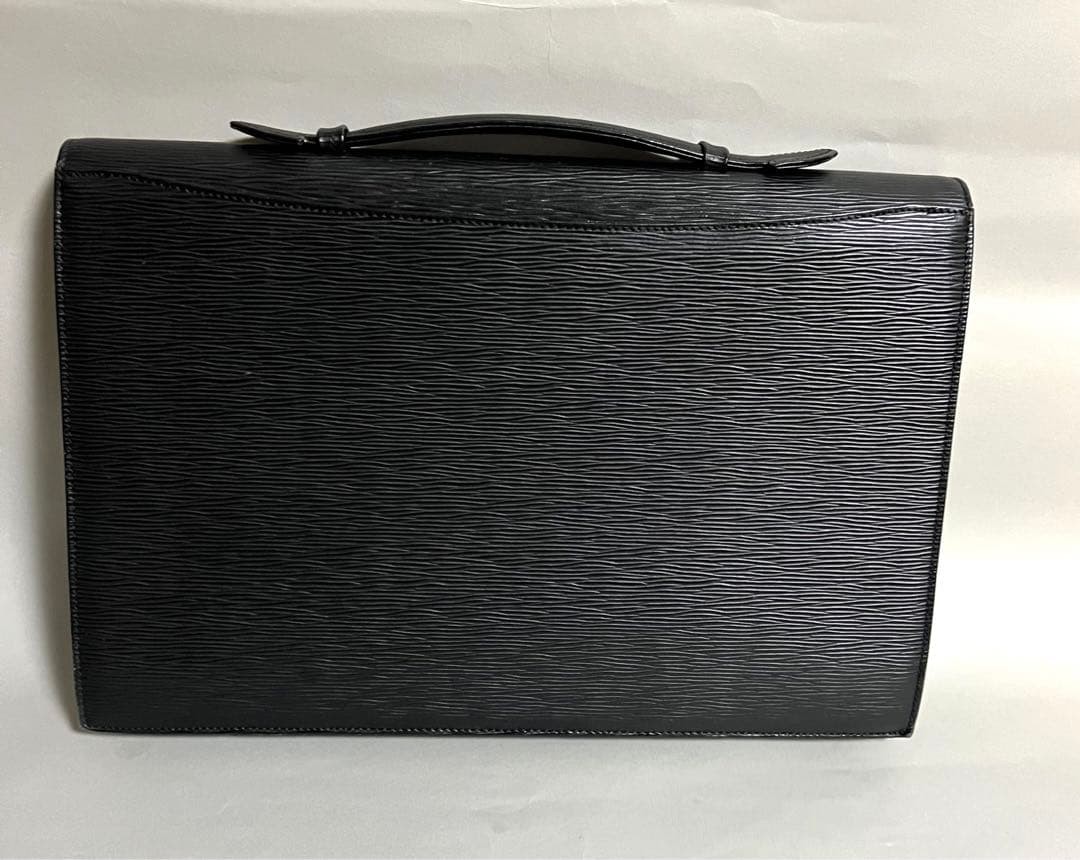Parapini Men’s Black Leather Second Bag Italy Made Business Tote 27x38cm