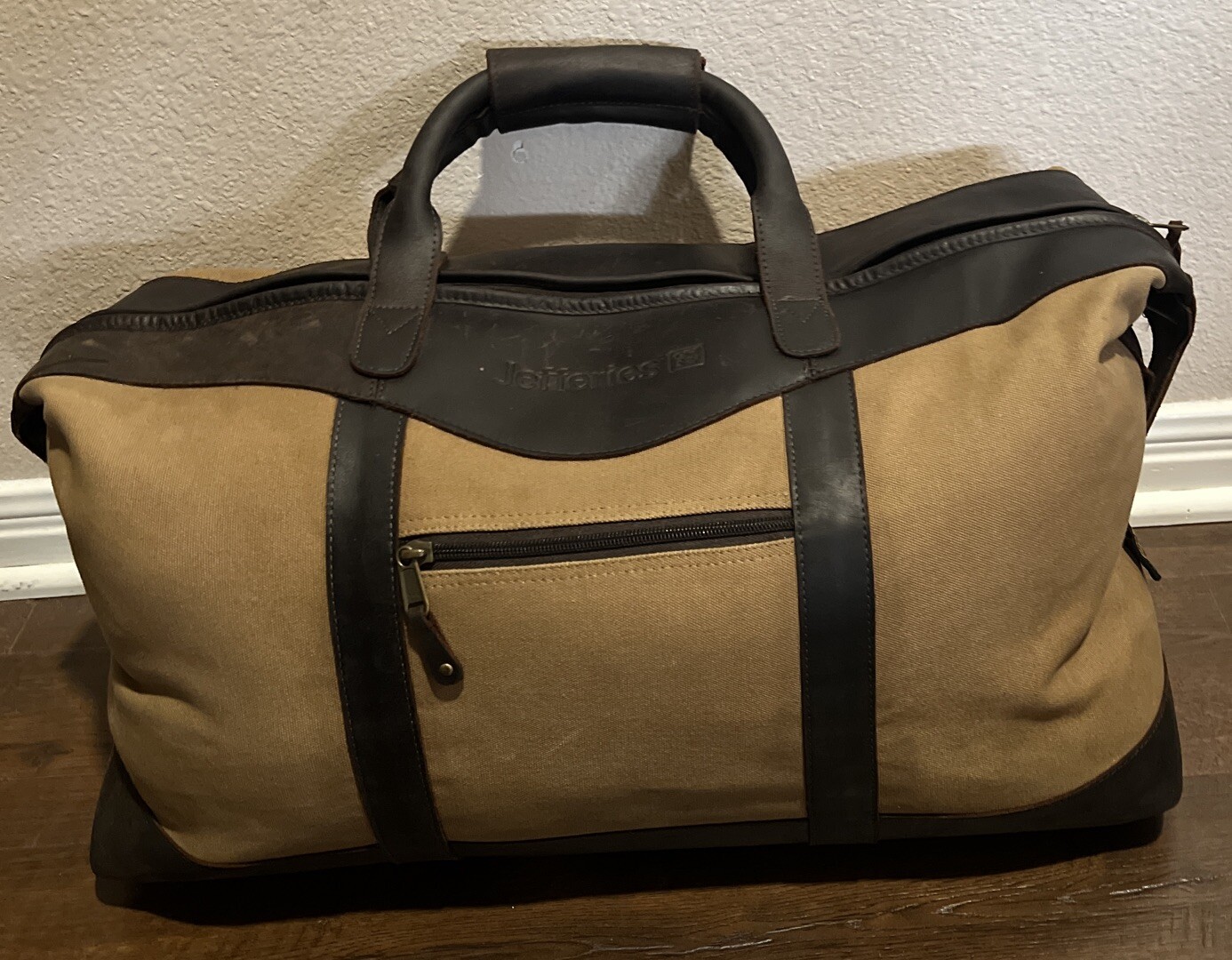 Canyon Outback Jeffries Leather Canvas Duffle Bag 21x12x9