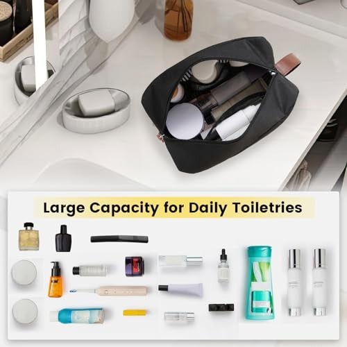 Toiletry Bag Men Water Resistant Accessories Travel Essentials Large Bag, Black