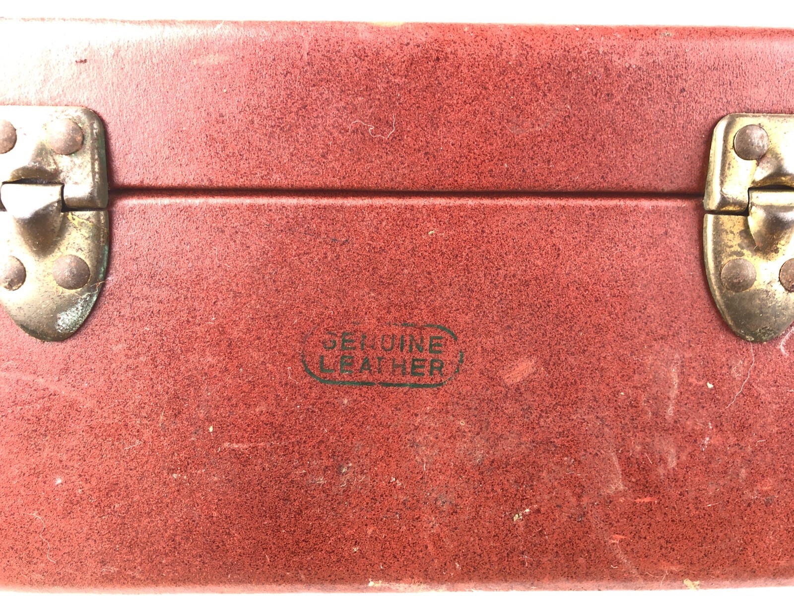 Vintage Hardshell Brown Leather Lockable Artist’s Case 13 x 12 x 5.5″ No Key