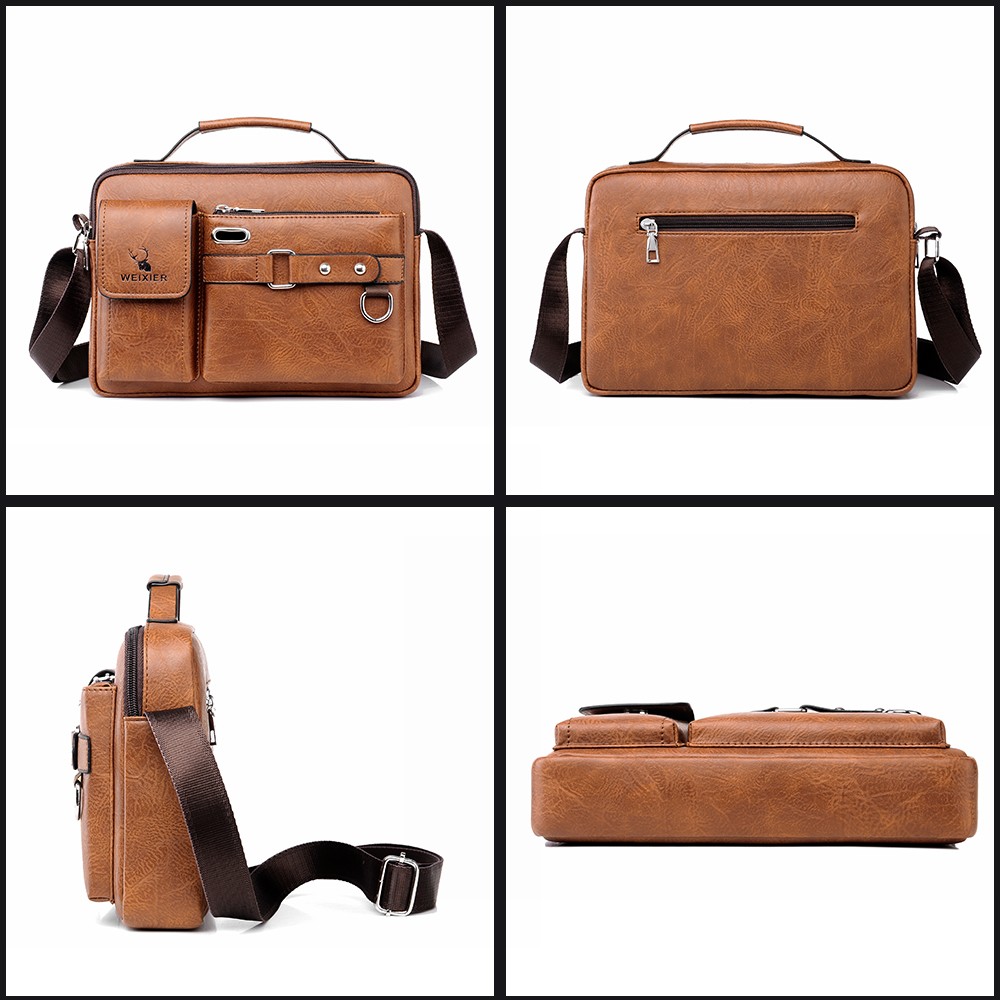 Men’s PU Leather Briefcase Shoulder Messenger Bag Crossbody Handbag Satchel Bags
