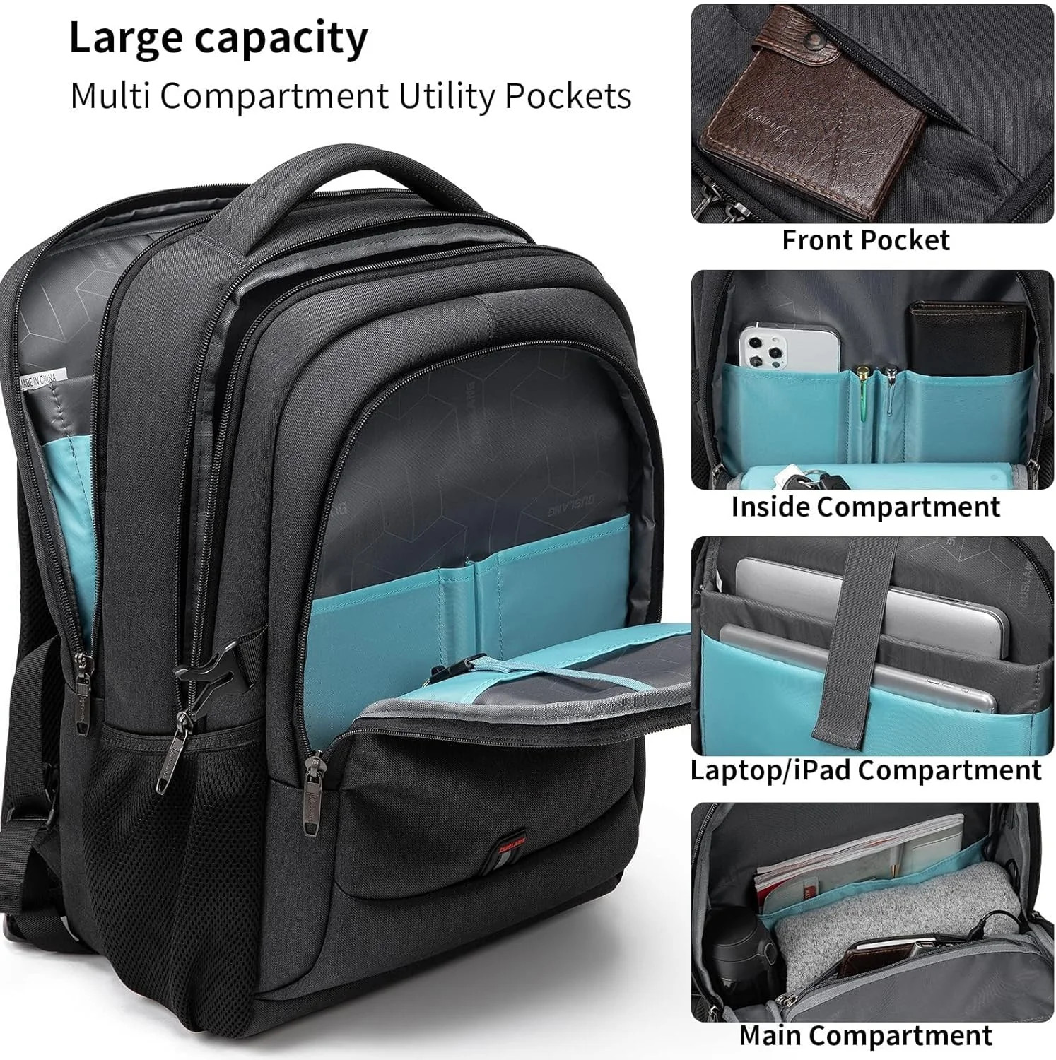 DUSLANG 17 Inch Laptop Backpack for Travel Water Resistant College Backpack for