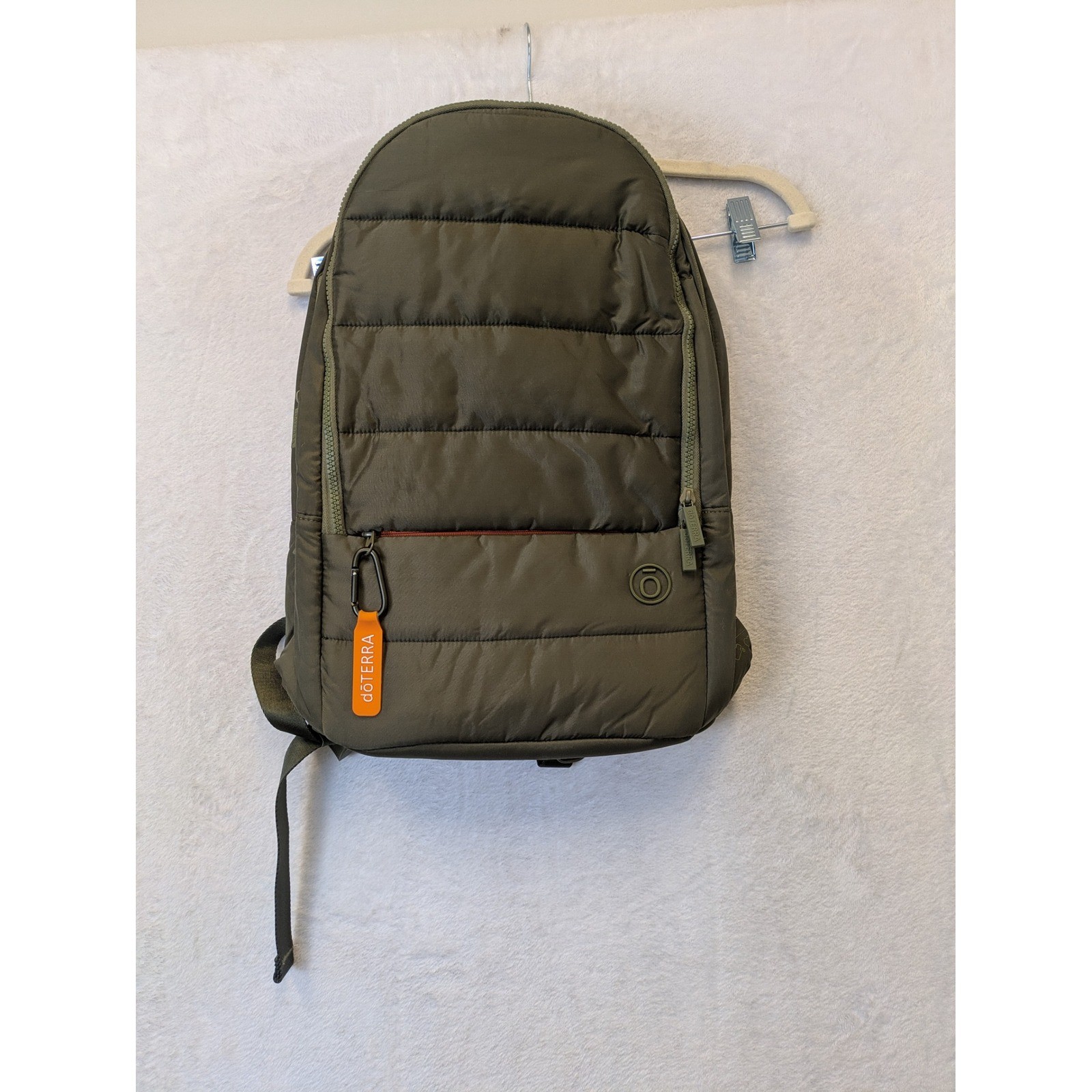 doTERRA Olive Green Quilted Puffer Backpack Laptop Bag