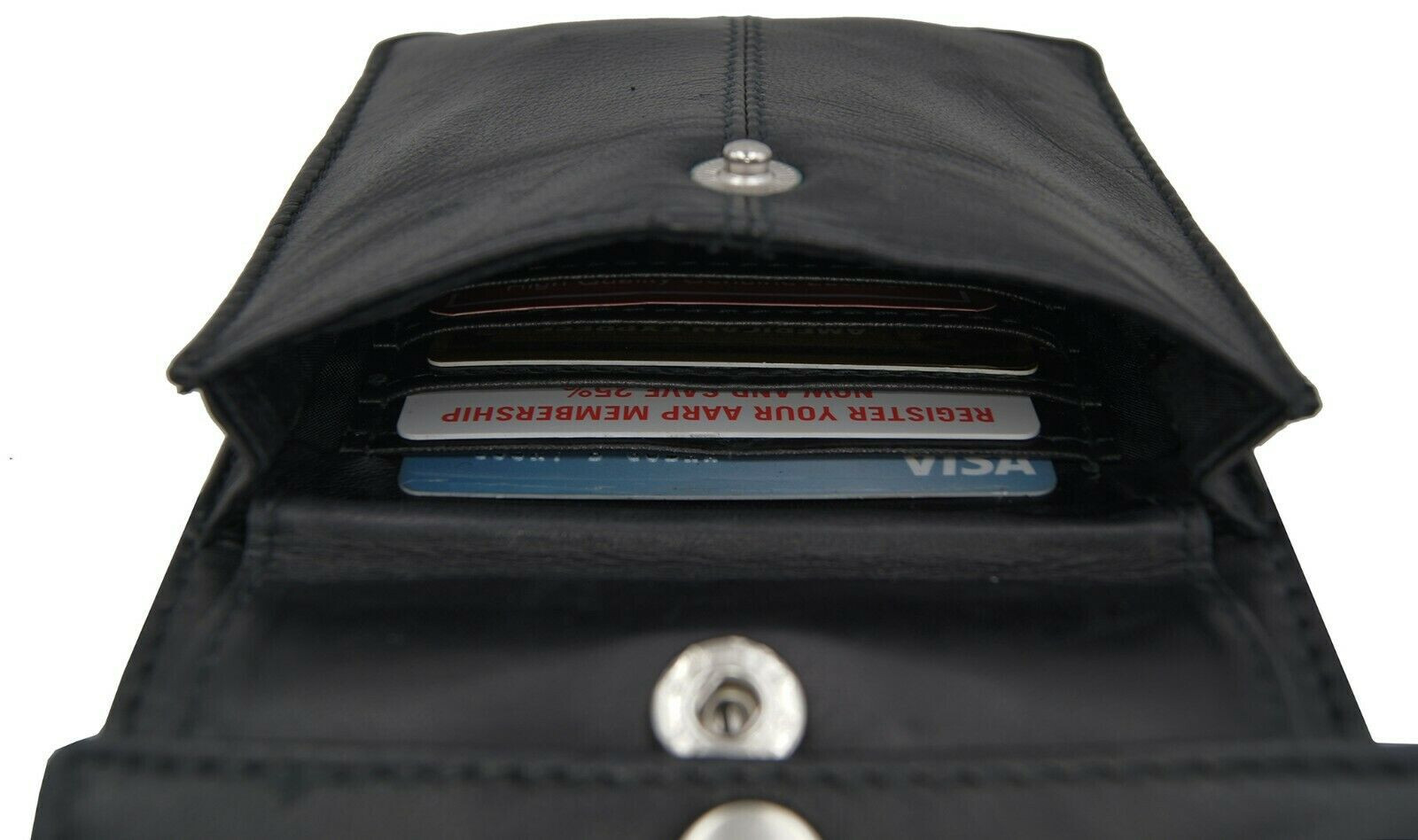 Black Leather Anti-Theft Hidden Underarm Shoulder Bag Phone Pouch Wallet Holster