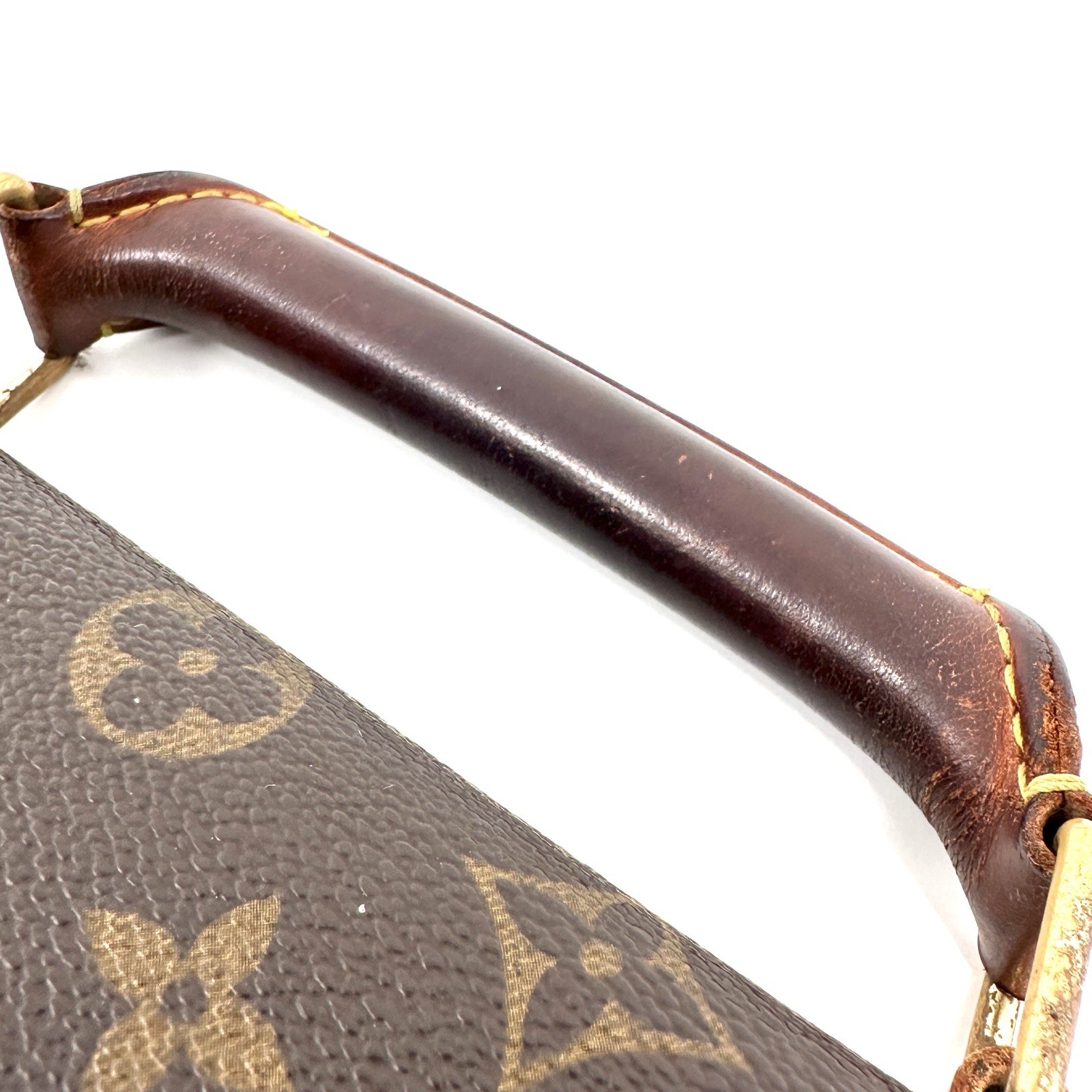 Louis Vuitton Monogram Briefcase Business Bag PVC Brown Authentic