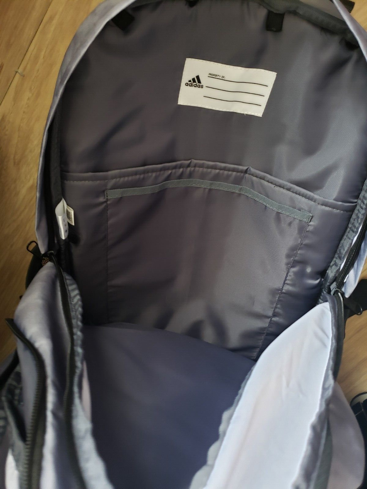 Adidas Prime 6 Backpack ipe Clean Multi Pocket Zip Jersey Gray & Black NWT