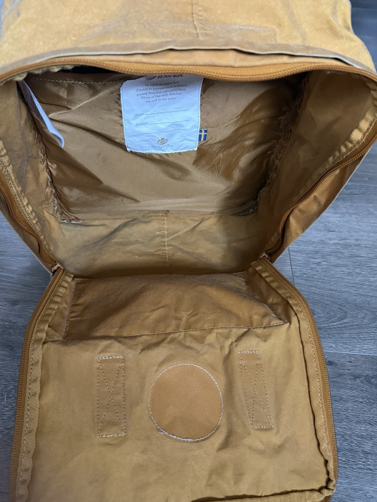 Fjallraven Backback Kanken Yellow School Outdoors Handles Pockets 23510